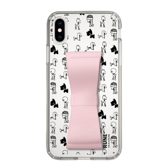 Slim Protection Case - STAND & RING RIBBON Sakura Pink［ Rune Naito - RUNE Animal Dog ］