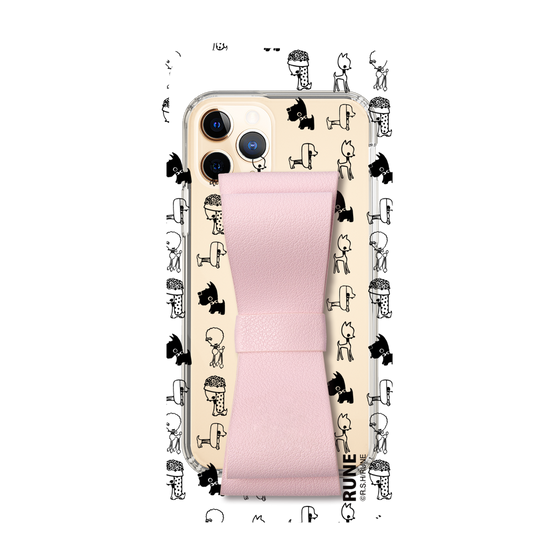 Slim Protection Case - STAND & RING RIBBON Sakura Pink［ Rune Naito - RUNE Animal Dog ］