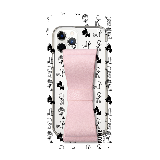 Slim Protection Case - STAND & RING RIBBON Sakura Pink［ Rune Naito - RUNE Animal Dog ］