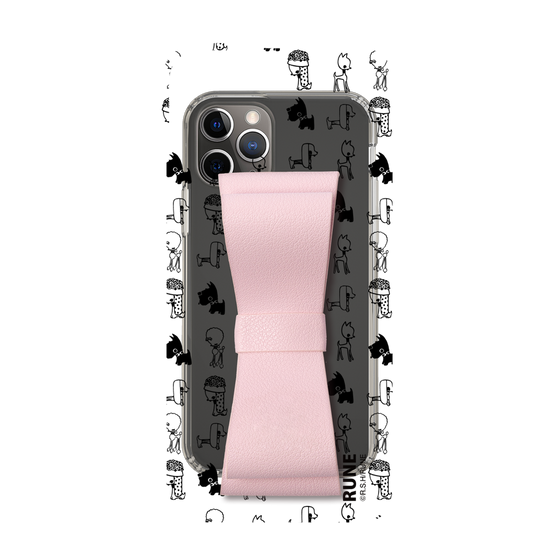 Slim Protection Case - STAND & RING RIBBON Sakura Pink［ Rune Naito - RUNE Animal Dog ］