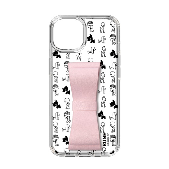 Slim Protection Case - STAND & RING RIBBON Sakura Pink［ Rune Naito - RUNE Animal Dog ］