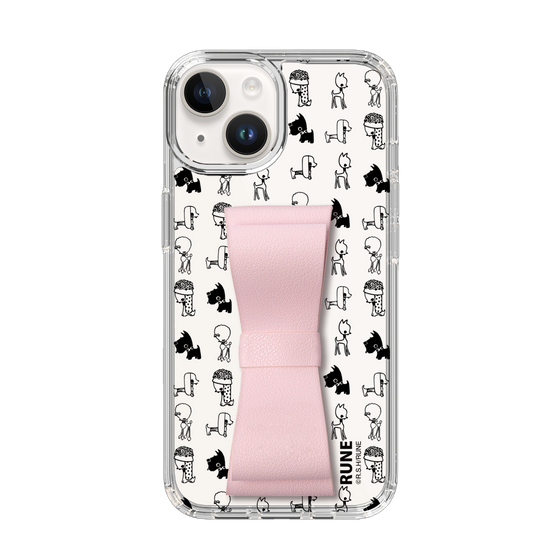 Slim Protection Case - STAND & RING RIBBON Sakura Pink［ Rune Naito - RUNE Animal Dog ］