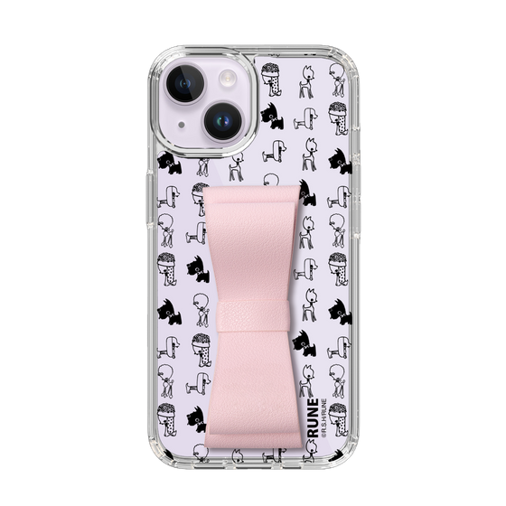 Slim Protection Case - STAND & RING RIBBON Sakura Pink［ Rune Naito - RUNE Animal Dog ］