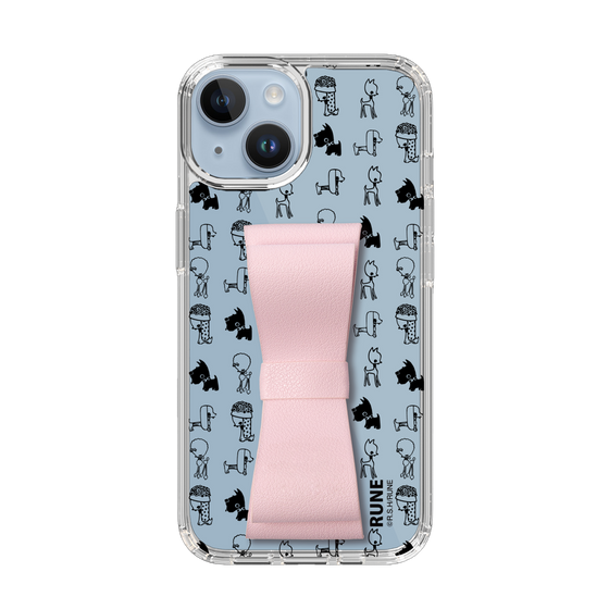 Slim Protection Case - STAND & RING RIBBON Sakura Pink［ Rune Naito - RUNE Animal Dog ］