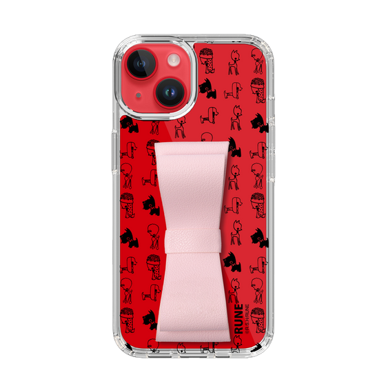 Slim Protection Case - STAND & RING RIBBON Sakura Pink［ Rune Naito - RUNE Animal Dog ］