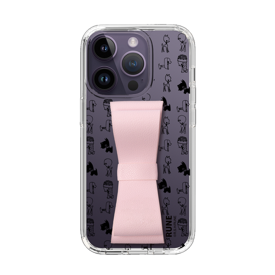 Slim Protection Case - STAND & RING RIBBON Sakura Pink［ Rune Naito - RUNE Animal Dog ］