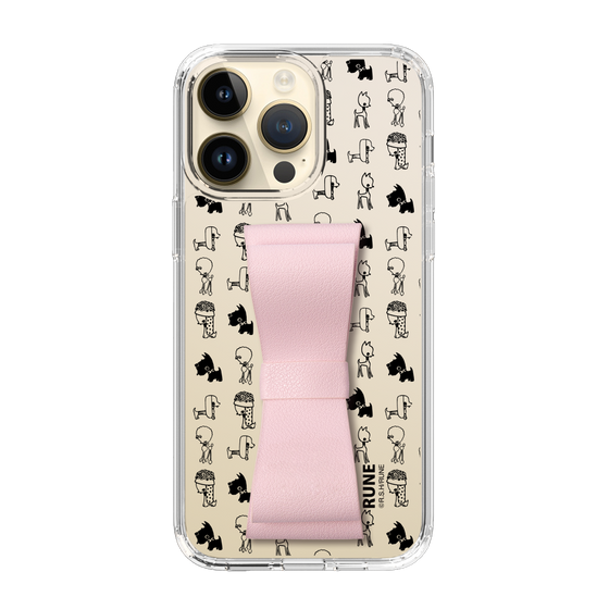 Slim Protection Case - STAND & RING RIBBON Sakura Pink［ Rune Naito - RUNE Animal Dog ］
