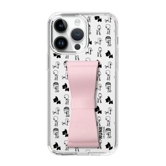 Slim Protection Case - STAND & RING RIBBON Sakura Pink［ Rune Naito - RUNE Animal Dog ］