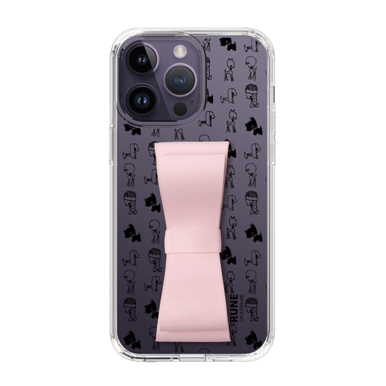 Slim Protection Case - STAND & RING RIBBON Sakura Pink［ Rune Naito - RUNE Animal Dog ］