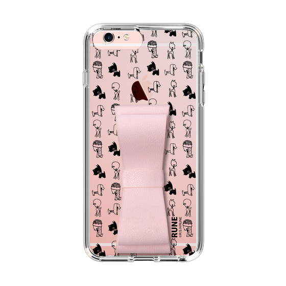 Slim Protection Case - STAND & RING RIBBON Sakura Pink［ Rune Naito - RUNE Animal Dog ］