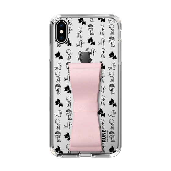 Slim Protection Case - STAND & RING RIBBON Sakura Pink［ Rune Naito - RUNE Animal Dog ］