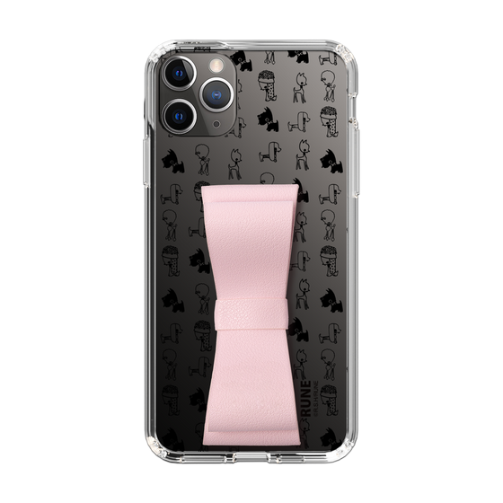 Slim Protection Case - STAND & RING RIBBON Sakura Pink［ Rune Naito - RUNE Animal Dog ］