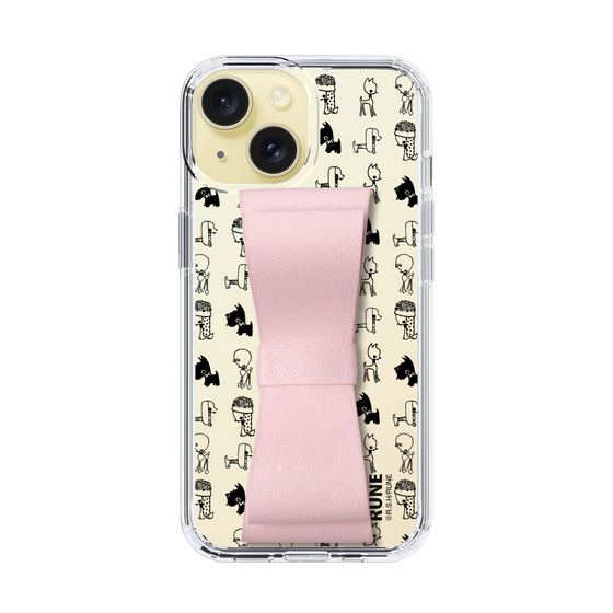 Slim Protection Case - STAND & RING RIBBON Sakura Pink［ Rune Naito - RUNE Animal Dog ］
