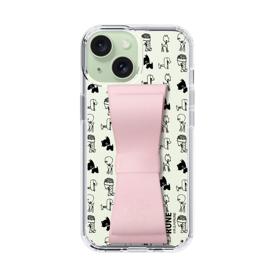 Slim Protection Case - STAND & RING RIBBON Sakura Pink［ Rune Naito - RUNE Animal Dog ］