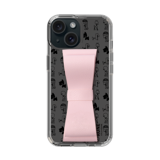 Slim Protection Case - STAND & RING RIBBON Sakura Pink［ Rune Naito - RUNE Animal Dog ］