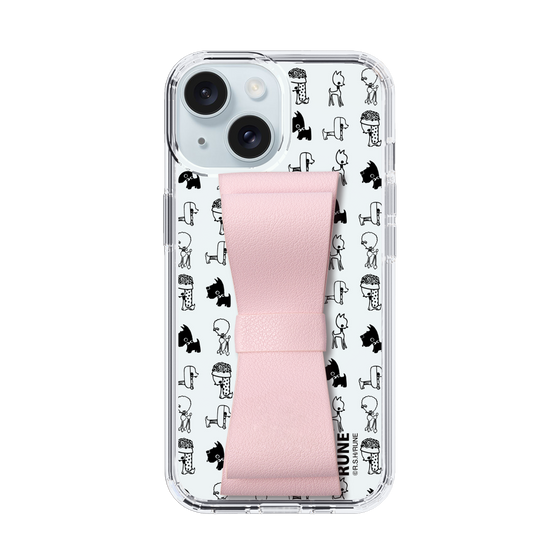 Slim Protection Case - STAND & RING RIBBON Sakura Pink［ Rune Naito - RUNE Animal Dog ］