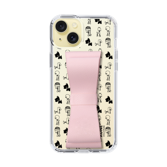 Slim Protection Case - STAND & RING RIBBON Sakura Pink［ Rune Naito - RUNE Animal Dog ］