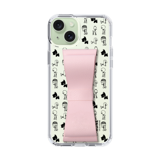 Slim Protection Case - STAND & RING RIBBON Sakura Pink［ Rune Naito - RUNE Animal Dog ］