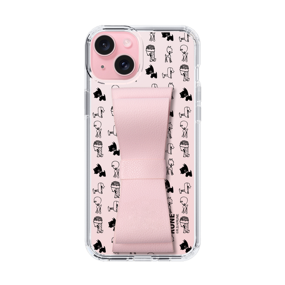 Slim Protection Case - STAND & RING RIBBON Sakura Pink［ Rune Naito - RUNE Animal Dog ］