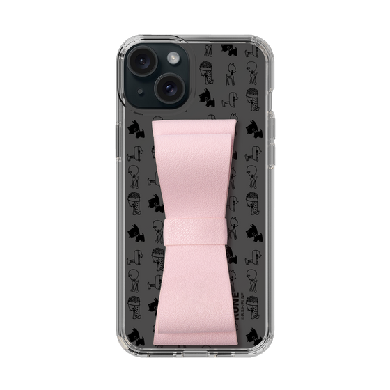 Slim Protection Case - STAND & RING RIBBON Sakura Pink［ Rune Naito - RUNE Animal Dog ］