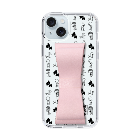 Slim Protection Case - STAND & RING RIBBON Sakura Pink［ Rune Naito - RUNE Animal Dog ］