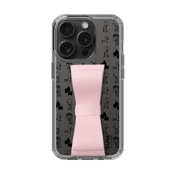 Slim Protection Case - STAND & RING RIBBON Sakura Pink［ Rune Naito - RUNE Animal Dog ］