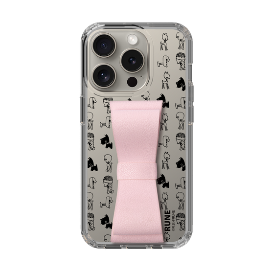Slim Protection Case - STAND & RING RIBBON Sakura Pink［ Rune Naito - RUNE Animal Dog ］