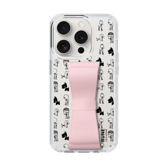 Slim Protection Case - STAND & RING RIBBON Sakura Pink［ Rune Naito - RUNE Animal Dog ］