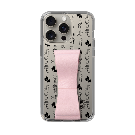 Slim Protection Case - STAND & RING RIBBON Sakura Pink［ Rune Naito - RUNE Animal Dog ］