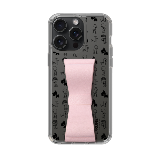 Slim Protection Case - STAND & RING RIBBON Sakura Pink［ Rune Naito - RUNE Animal Dog ］