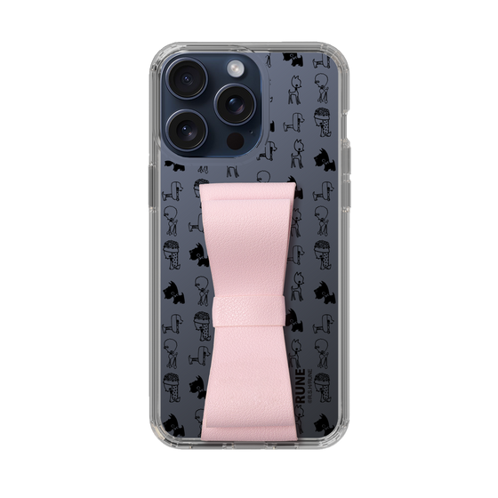 Slim Protection Case - STAND & RING RIBBON Sakura Pink［ Rune Naito - RUNE Animal Dog ］