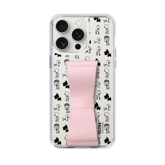 Slim Protection Case - STAND & RING RIBBON Sakura Pink［ Rune Naito - RUNE Animal Dog ］