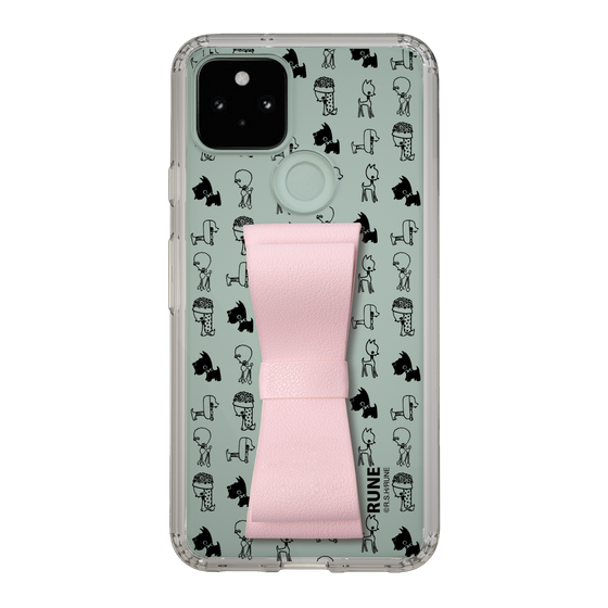 Slim Protection Case - STAND & RING RIBBON Sakura Pink［ Rune Naito - RUNE Animal Dog ］