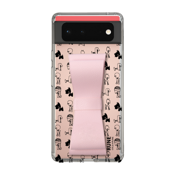 Slim Protection Case - STAND & RING RIBBON Sakura Pink［ Rune Naito - RUNE Animal Dog ］