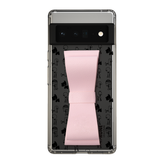 Slim Protection Case - STAND & RING RIBBON Sakura Pink［ Rune Naito - RUNE Animal Dog ］