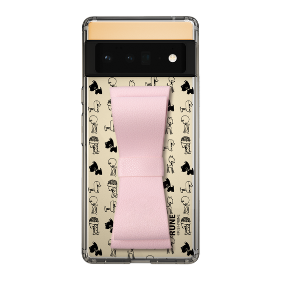 Slim Protection Case - STAND & RING RIBBON Sakura Pink［ Rune Naito - RUNE Animal Dog ］