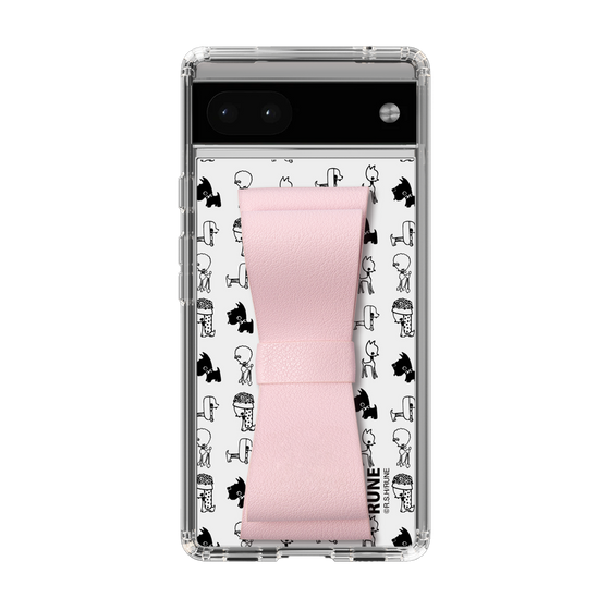 Slim Protection Case - STAND & RING RIBBON Sakura Pink［ Rune Naito - RUNE Animal Dog ］