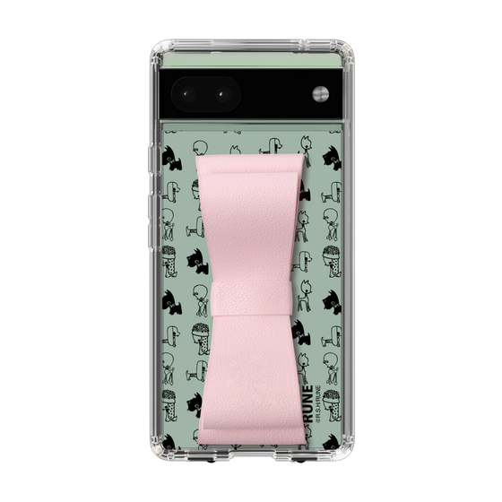 Slim Protection Case - STAND & RING RIBBON Sakura Pink［ Rune Naito - RUNE Animal Dog ］