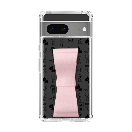 Slim Protection Case - STAND & RING RIBBON Sakura Pink［ Rune Naito - RUNE Animal Dog ］