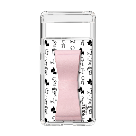 Slim Protection Case - STAND & RING RIBBON Sakura Pink［ Rune Naito - RUNE Animal Dog ］