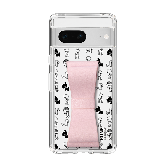 Slim Protection Case - STAND & RING RIBBON Sakura Pink［ Rune Naito - RUNE Animal Dog ］