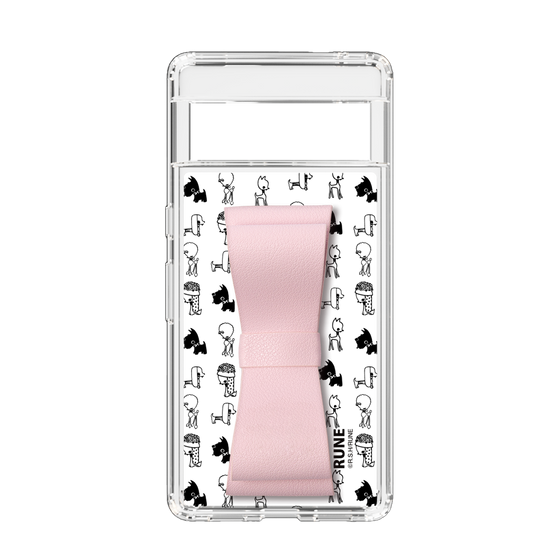 Slim Protection Case - STAND & RING RIBBON Sakura Pink［ Rune Naito - RUNE Animal Dog ］