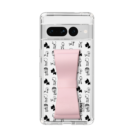 Slim Protection Case - STAND & RING RIBBON Sakura Pink［ Rune Naito - RUNE Animal Dog ］