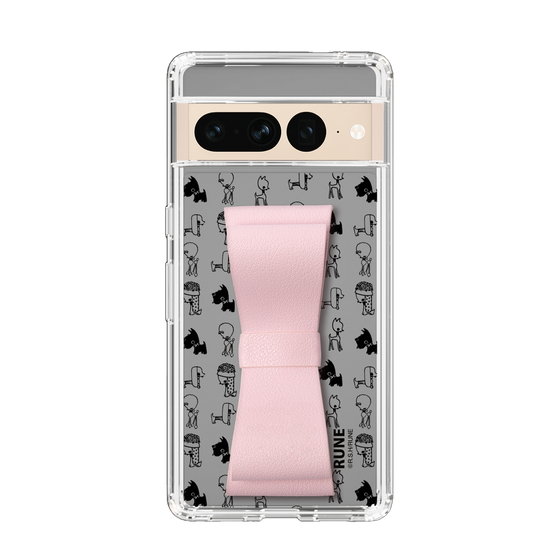 Slim Protection Case - STAND & RING RIBBON Sakura Pink［ Rune Naito - RUNE Animal Dog ］