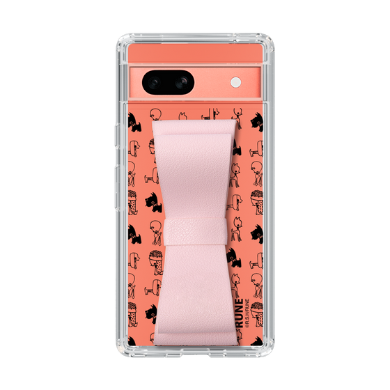 Slim Protection Case - STAND & RING RIBBON Sakura Pink［ Rune Naito - RUNE Animal Dog ］