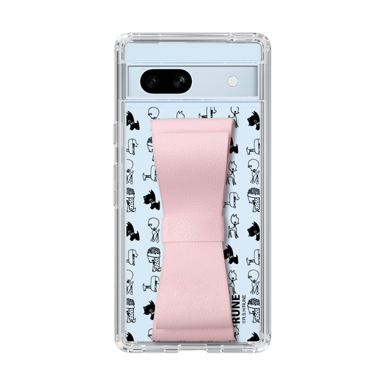 Slim Protection Case - STAND & RING RIBBON Sakura Pink［ Rune Naito - RUNE Animal Dog ］