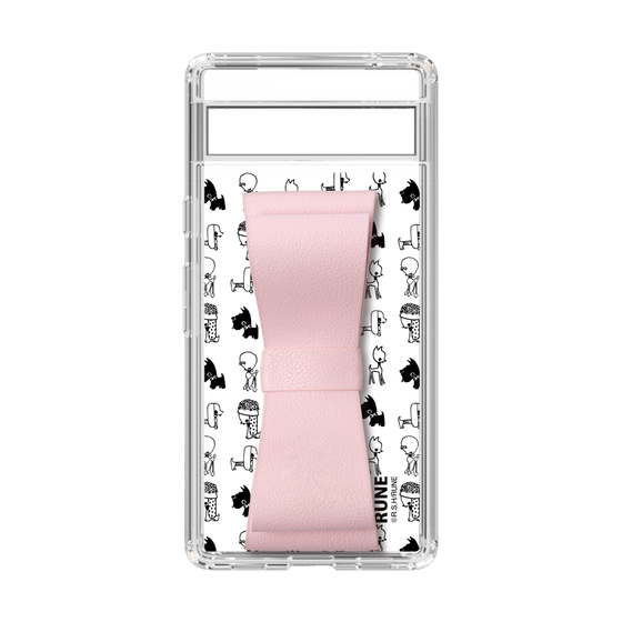 Slim Protection Case - STAND & RING RIBBON Sakura Pink［ Rune Naito - RUNE Animal Dog ］