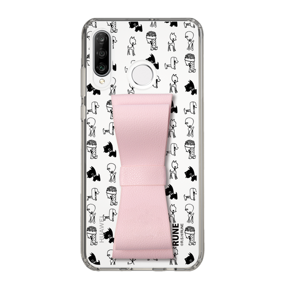 Slim Protection Case - STAND & RING RIBBON Sakura Pink［ Rune Naito - RUNE Animal Dog ］