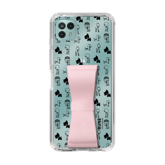 Slim Protection Case - STAND & RING RIBBON Sakura Pink［ Rune Naito - RUNE Animal Dog ］