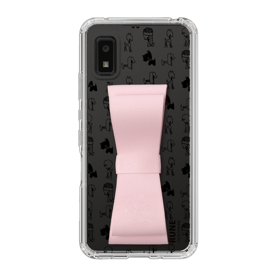 Slim Protection Case - STAND & RING RIBBON Sakura Pink［ Rune Naito - RUNE Animal Dog ］